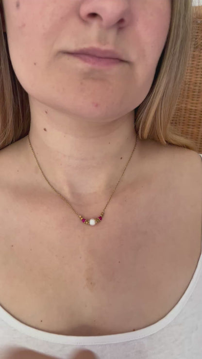Collier perle et pierres naturelles SONALI