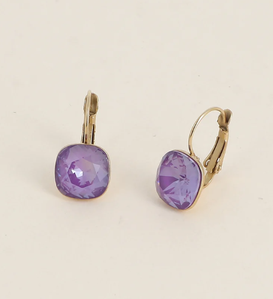 Précommande Boucles d'oreilles avec  cristal de Swarovski carré BEA