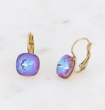 Précommande Boucles d'oreilles avec  cristal de Swarovski carré BEA