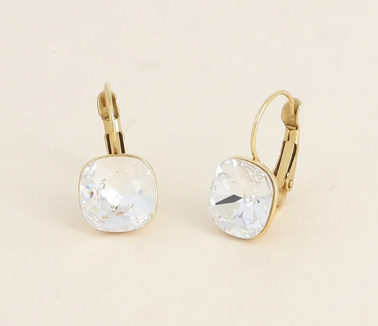 Précommande Boucles d'oreilles avec  cristal de Swarovski carré BEA
