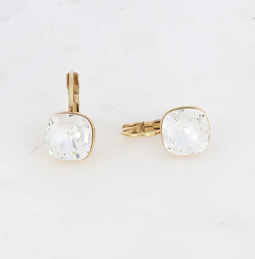 Précommande Boucles d'oreilles avec  cristal de Swarovski carré BEA