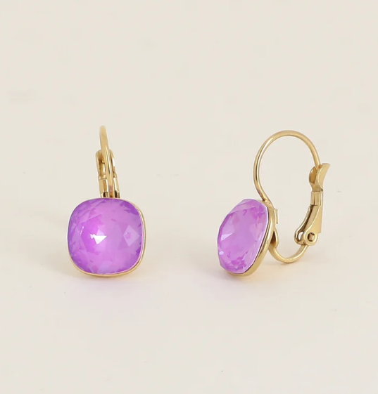 Précommande Boucles d'oreilles avec  cristal de Swarovski carré BEA