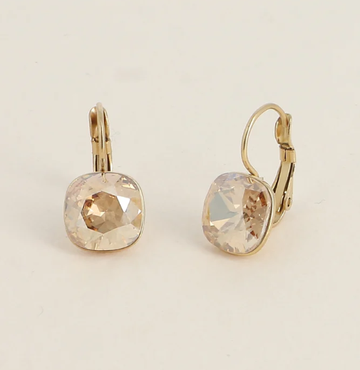 Précommande Boucles d'oreilles avec  cristal de Swarovski carré BEA