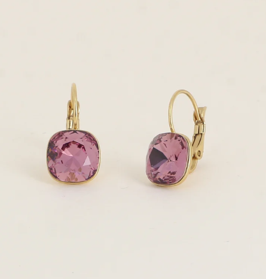Précommande Boucles d'oreilles avec  cristal de Swarovski carré BEA