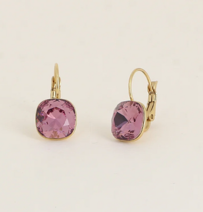 Précommande Boucles d'oreilles avec  cristal de Swarovski carré BEA