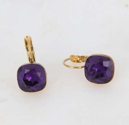 Précommande Boucles d'oreilles avec  cristal de Swarovski carré BEA