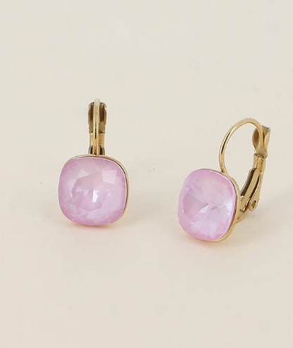 Précommande Boucles d'oreilles avec  cristal de Swarovski carré BEA