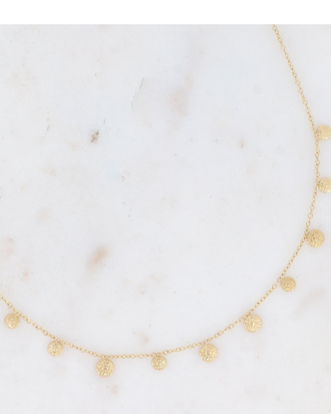 Collier pampilles fleurs acier inoxydable VAIANA