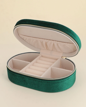 Boite à bijoux Ovale Vert Sapin